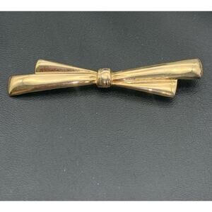 Vintage Gold Tone Bow Brooch Dainty Simple